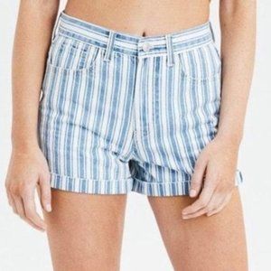 American Eagle high waist mom shorts stripe size 6
